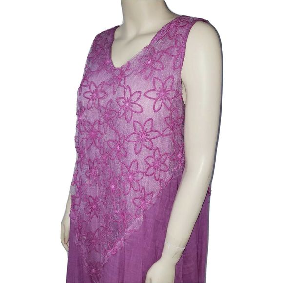 Park Moda Lagenlook Dress Asymmetric Floral Purple - Picture 8 of 12